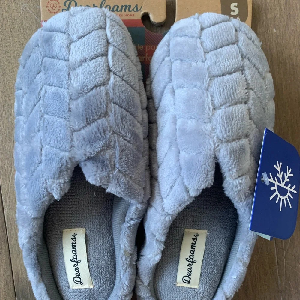 NWT womens dear foams plush warm clog memory foam slippers size 5/6